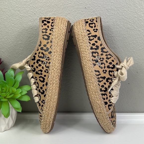 NWOB Emu Australia Agonis Espadrille Sneakers Leopard Beige Canvas Shoes 6 - Picture 9 of 12